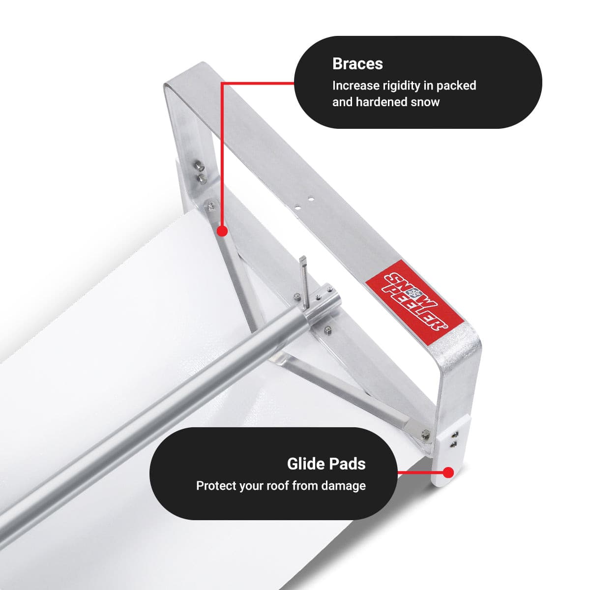 SnowPeeler CLASSIC - Roof Snow Removal Tool with a 20 ft. (6 m.) reach and a 9 ft. (2,7 m.) Snow Slide.