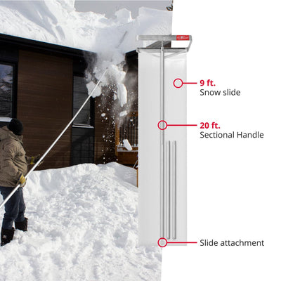 SnowPeeler CLASSIC - Roof Snow Removal Tool with a 20 ft. (6 m.) reach and a 9 ft. (2,7 m.) Snow Slide.
